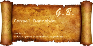 Gansel Barnabás névjegykártya